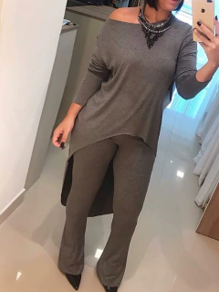 blusa feminina manga longa Mullet cobre o bumbum vest legging 