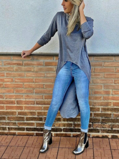 blusa feminina manga longa mullet 