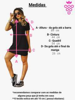 vestido manga curta acima do joelho preto