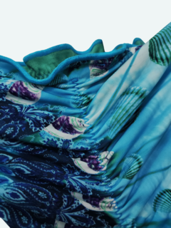biquíni estampado azul bojo removível calcinha empina bumbum de amarrar 