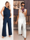 conjunto feminino regata calça envelope 