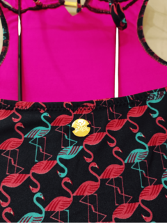maiô engana mamãe estampa flamingos