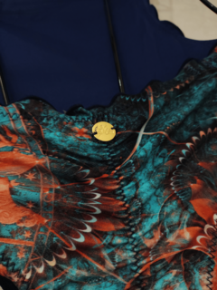 maiô engana mamãe estampado ripple bojo removível empina bumbum