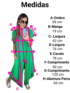 macacão feminino manga curta pantalona assimétrico