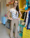 Calça Flare Acetinada Castor na internet