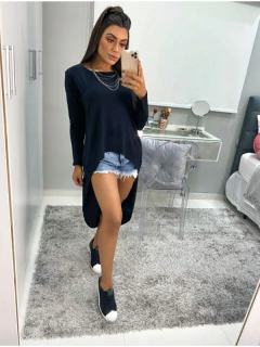 blusa feminina manga longa mullet 