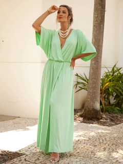 vestido longo decote v fenda