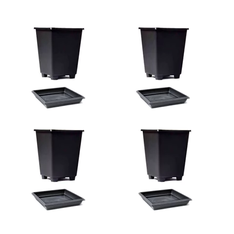 KIT 4 VASOS ANTI STRESS - 10 LITROS COM PRATO QUADRADO