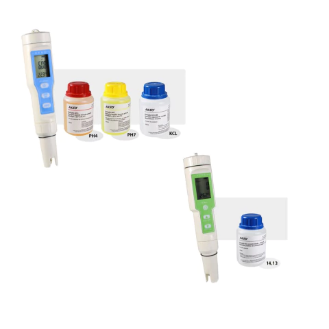 COMBO PHBASIC + ECBASIC MEDIDORES DE PH E EC AKSO + SOLUÇÕES