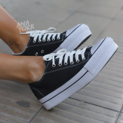 ZAPATILLA ACORDONADA DE LONA DOBLE PLATAFORMA en internet