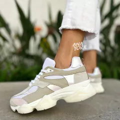 Imagen de Zapatilla de cuero base media combinada