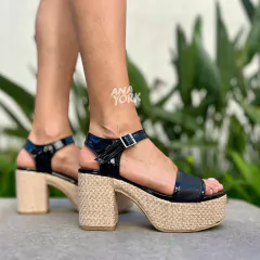Sandalia taco separado yute
