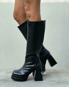 Bota caña alta plataforma taco - comprar online