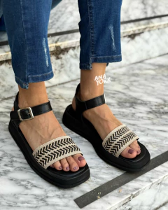 Sandalia de cuero base eva baja - comprar online