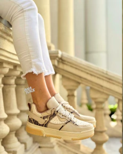 Zapatilla de cuero combinada reptil en internet