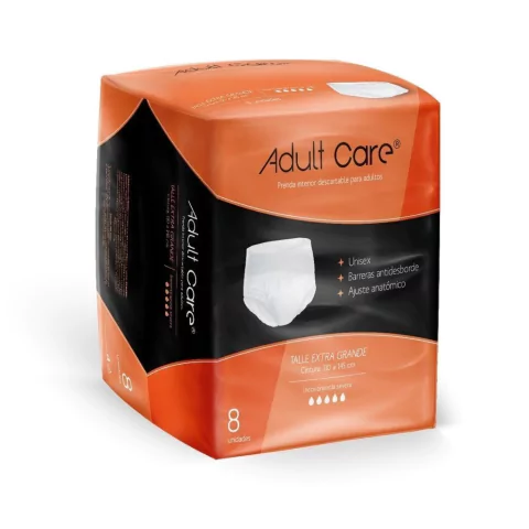 ADULT CARE ROPA INTERIOR EXTRA-GRANDE X 8 PADS X 6 PAQ