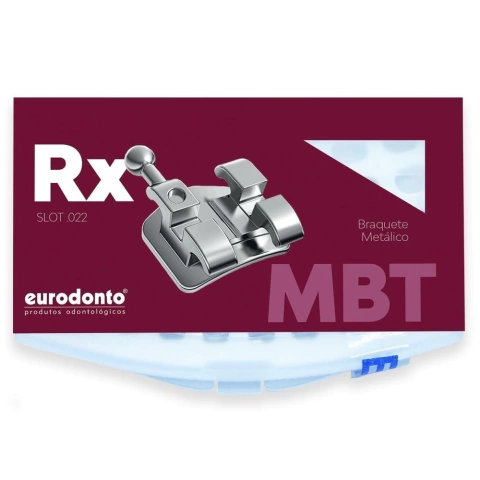 Bracket metálico RX, MBT 0.22 c/hooks, caso x 20u. EURODONTO