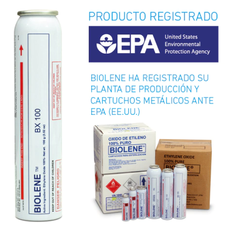 Cartuchos metalicos de oxido de etileno x 134grs x 10u BX134 BIOLENE