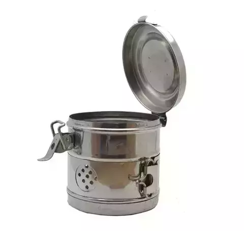 Algodonera Porta Algodon Tambor Acero Inox 12x12cm BELKYS