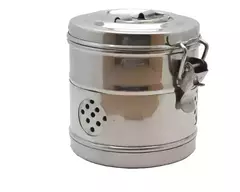 Algodonera Porta Algodon Tambor Acero Inox 12x12cm BELKYS - comprar online