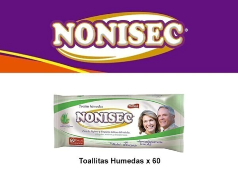 Toallitas humedas para adultos con aloe x 60u x 12 paq NONISEC