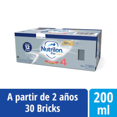 LECHE NUTRILON 4 PRO FUTURA BRICK X 200ML CAJA X 24 UNIDADES BAGO - comprar online
