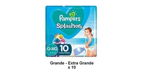 PAMPERS SPLASHERS PARA EL AGUA BABY SHARK Grande-extragrande (13-19kg) x 10 unidades x 8 paq.