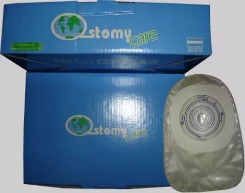 BOLSA COLOSTOMIA PRECORTADA 1 SOLA PIEZA ( TRANSPARENTE ) CON HIDROCOLOIDE 32MM OSTOMY