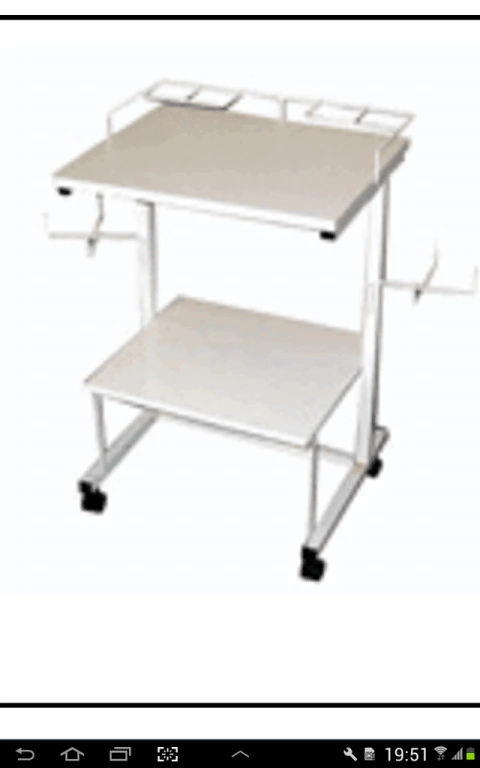 MESA CURACIONES RODANTE CON ONDINA Y PORTA ALGODONERO