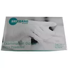 GUANTES DE EXAMINACION de LATEX SRI TRANG MEDIANO (Con Polvo)