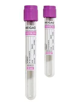 TUBOS CON EDTA K2 13X100MM LILAS CON TAPON cajon x 1200u WEISGAO