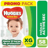 PAÑALES ACTIVE SEC SUPERPACK XG x 58u x 2 paq