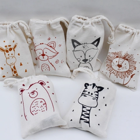 Bolsitas Souvenir Animales Bebé Nórdicos 10 cm.x15cm. (pack 6 unidades)