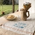 Camino de mesa natural con peces, flores y rayas - comprar online