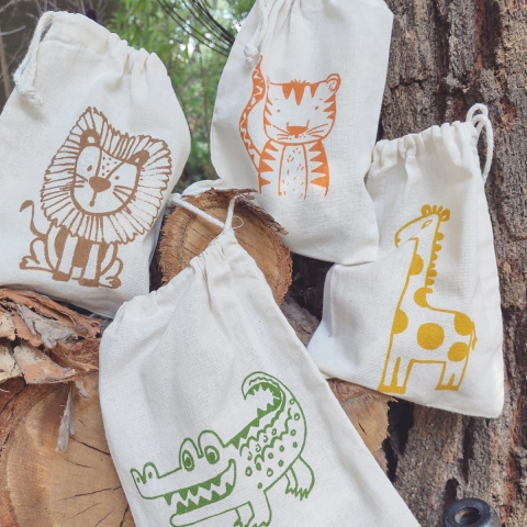 Bolsitas Souvenir Animales de la Selva / Safari 15x20 Cm. (pack 6 unidades)