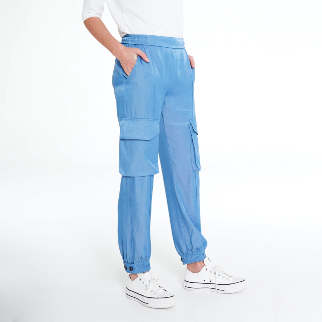 Pantalón cargo Cittadino tencel denim celeste