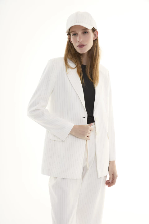 BLAZER BARCELONA TIZADO OFF WHITE - comprar online