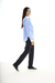 BLUSA LUNGA POPLIN CELESTE RAYADO - LeTIEND |  by GIACCA