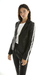 BLAZER PRAGA CUERO SUEDE NEGRO CON VIVOS BLANCOS - comprar online