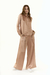 BLUSA LUNGA SATEN CAMEL - tienda online