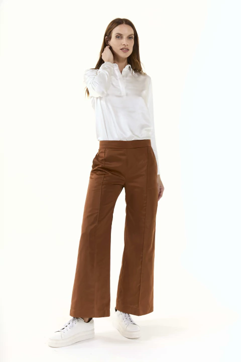 PANTALÓN FILIPPA NYLON CHOCOLATE - comprar online