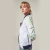 BLAZER CAMPERA CLEMENTINA LINO ESTAMPADO FLORES VERDE Y AMARILLO CON CAPA DE NYLON BLANCA - GIACCA