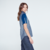 CAMISA CATANIA COMBINADA REVES JEAN AZUL CON WAFLE AZUL - LeTIEND |  by GIACCA