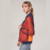 BLAZER CAMPERA CLEMENTINA JERSEY NARANJA FLUOR CON CAPA DE MICROTUL AZUL