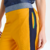 PANTALÒN FILIPPA EN PIQUE AMARILLO CON RECORTE EN BENGALINA AZUL - comprar online