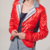 Imagen de BLAZER CAMPERA PRAGA ROJO & AZUL & DENIM & RAYAS & MICROTUL