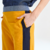 PANTALÒN FILIPPA EN PIQUE AMARILLO CON RECORTE EN BENGALINA AZUL - LeTIEND |  by GIACCA