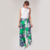 PANTALÓN VENECIA ESTAMPADO VERDE CON RECORTE REVES TENCEL - LeTIEND |  by GIACCA
