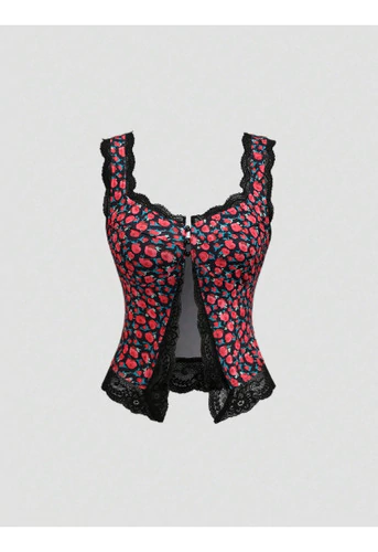 Crop Top Remera Asimétrica Estampada cute