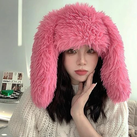 Gorro Furry Con Orejas Peluche Importado Conejo Kawaii - comprar online
